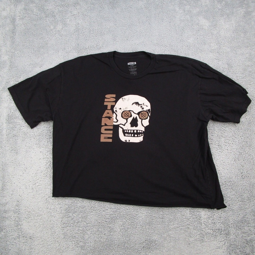 Stance The Crew T Black Skull Graphic Short Sleeve Cotton T-Shirt XXXL